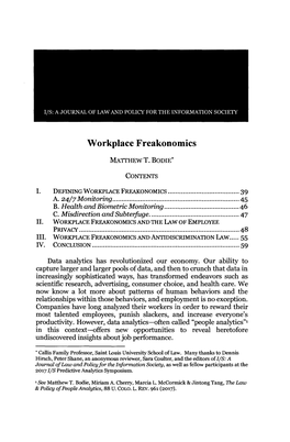 Workplace Freakonomics