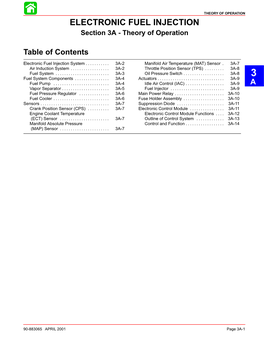 ELECTRONIC FUEL INJECTION Section 3A - Theory of Operation