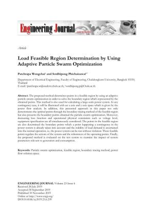 Load Feasible Region Determination by Using Adaptive Particle Swarm Optimization
