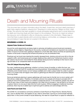 Death and Mourning Rituals Fact Sheet