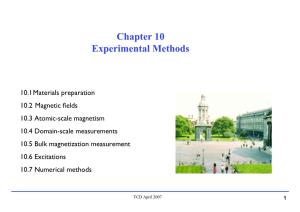 Chapter 10 Experimental Methods
