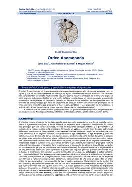 Orden ANOMOPODA Manual