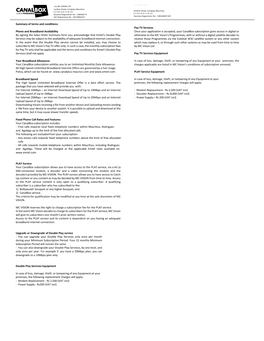 Phone and Broadband Availability by Signing the Sales Order Summary