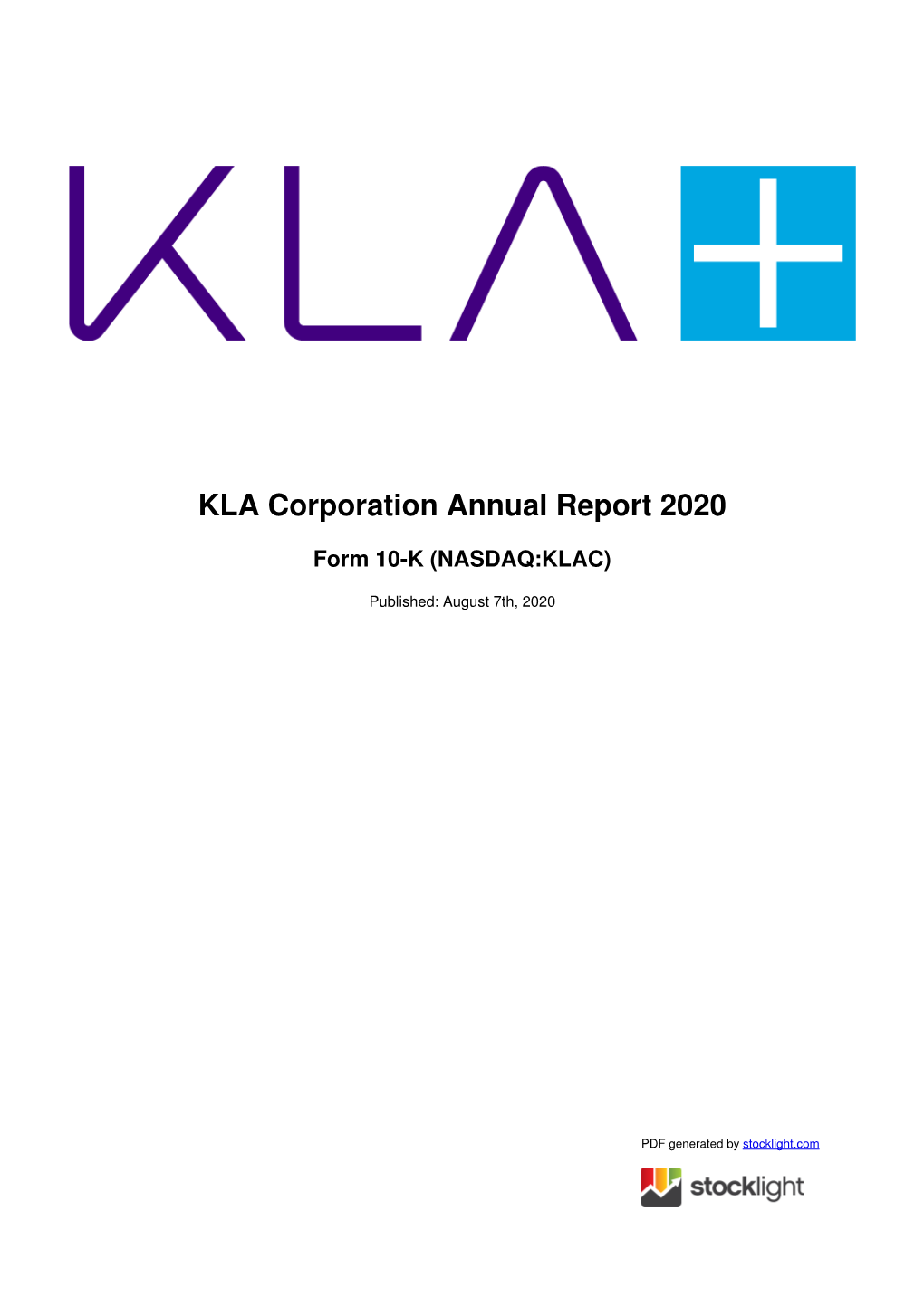 KLA Corporation Annual Report 2020