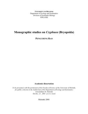 A Synopsis of the Genus Cryphaea Mohr & Weber (Cryphaeaceae, Bryopsida)