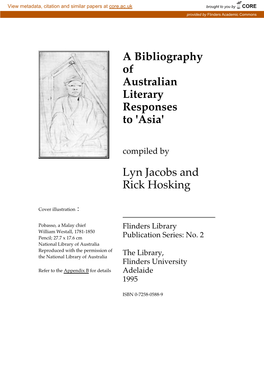 A Bibliography of Australian Literary Responses to 'Asia'
