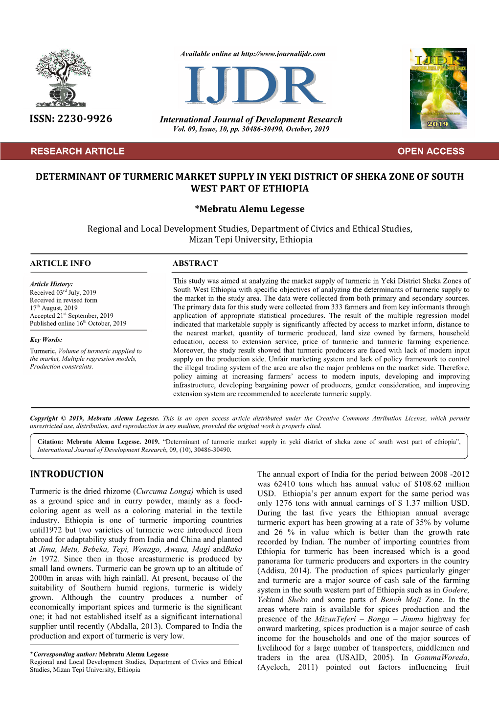 ISSN: 2230-9926 International Journal of Development Research