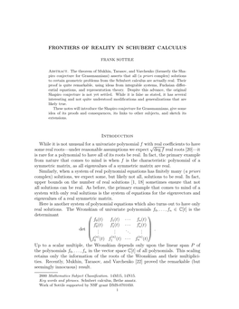 Frontiers of Reality in Schubert Calculus