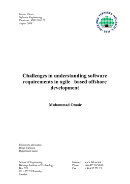 Challenges in Understanding Software Requirements in Agile Based Offshore Development