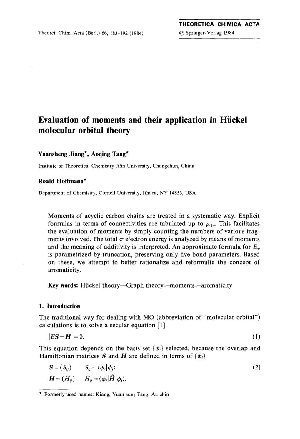 Ckel Molecular Orbital Theory