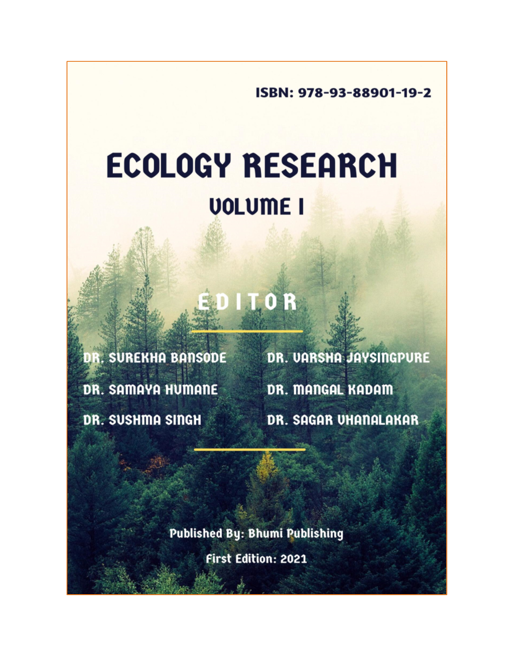 Ecology Research Volume I
