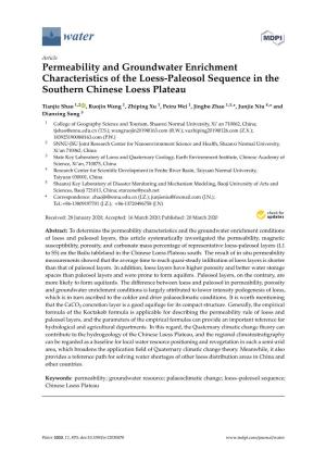 Permeability and Groundwater Enrichment Characteristics of the Loess-Paleosol Sequence in the Southern Chinese Loess Plateau