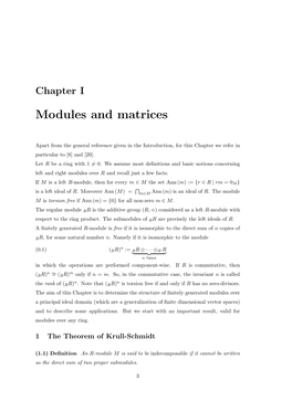Modules and Matrices