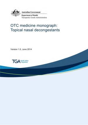 OTC Medicine Monograph: Topical Nasal Decongestants
