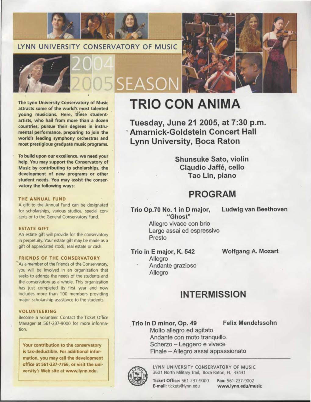 2004-2005 Trio Con Anima