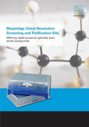 Chiral Resolution Screening and Purification Kits Brochure