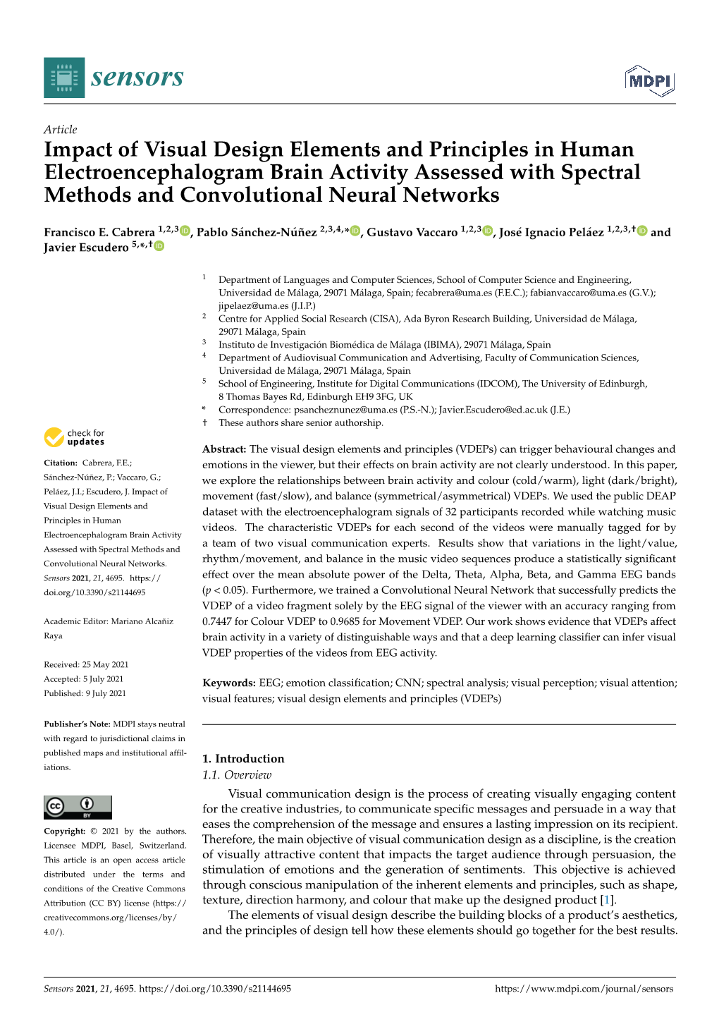 Impact of Visual Design Elements and Principles in Human Electroencephalogram Brain Activity Assessed with Spectral Methods and Convolutional Neural Networks