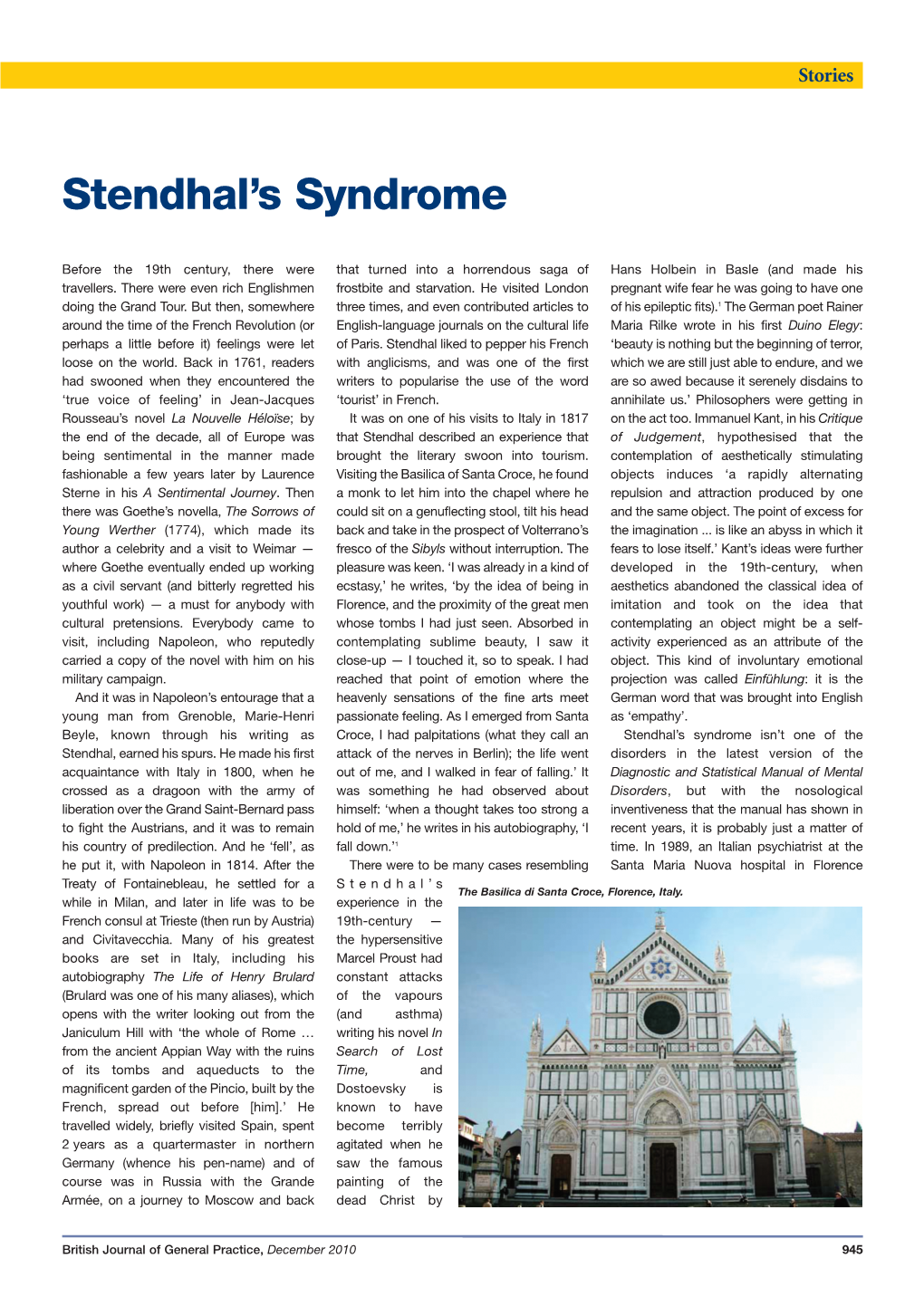 Stendhal's Syndrome