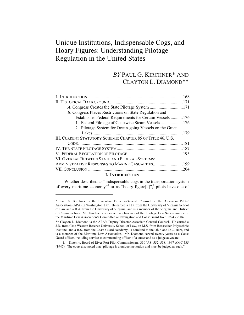 Understanding Pilotage Regulation in the United States