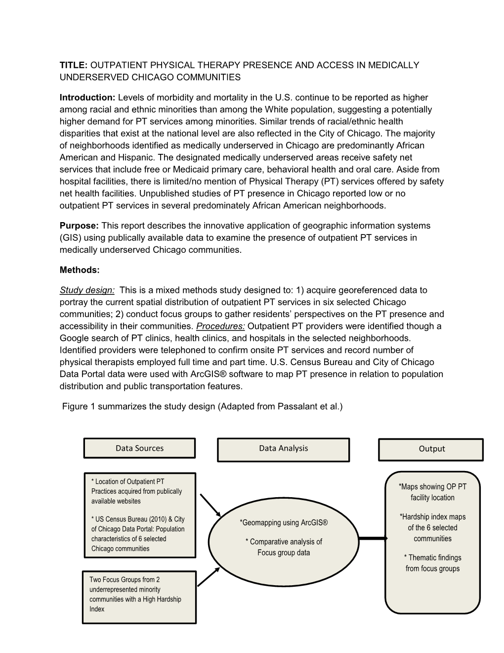 Title: Outpatient Physical Therapy Presence and Access in Medically Underserved Chicago Communities