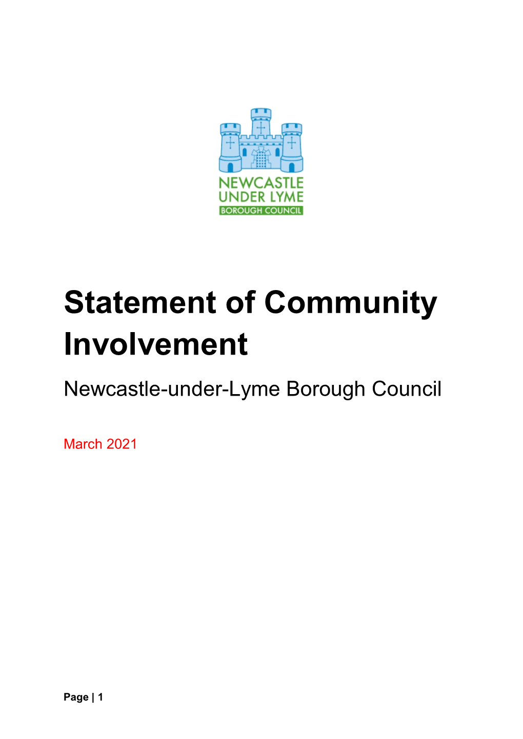 Statement of Community Involvement Newcastle-Under-Lyme Borough Council