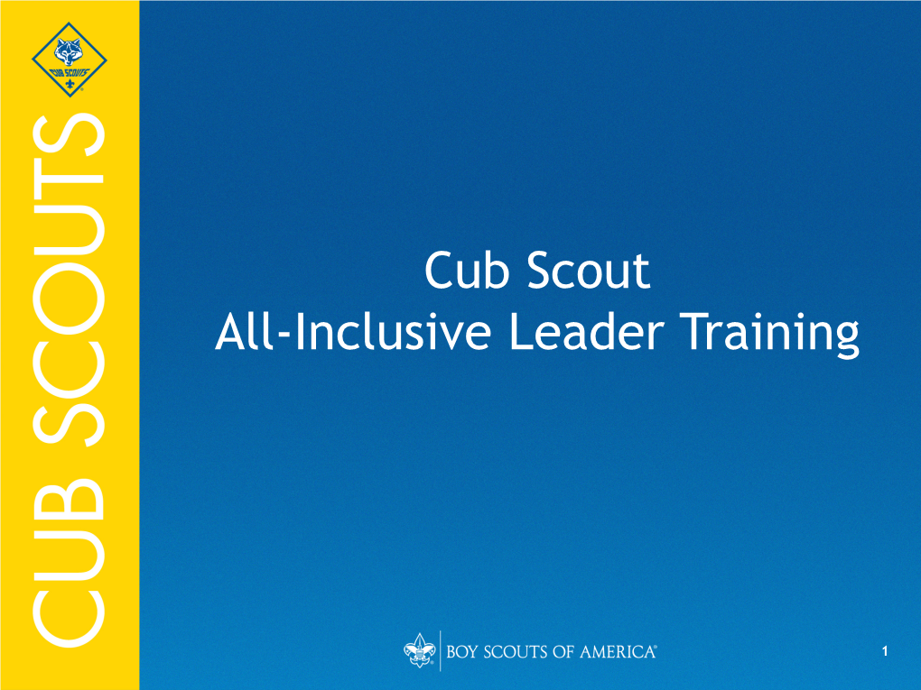 Cub Scout All-Inclusive Leader Training