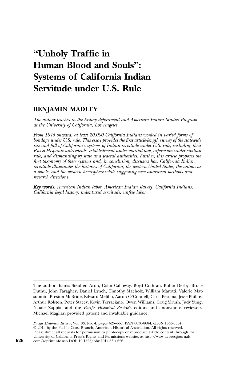 Systems of California Indian Servitude Under US Rule