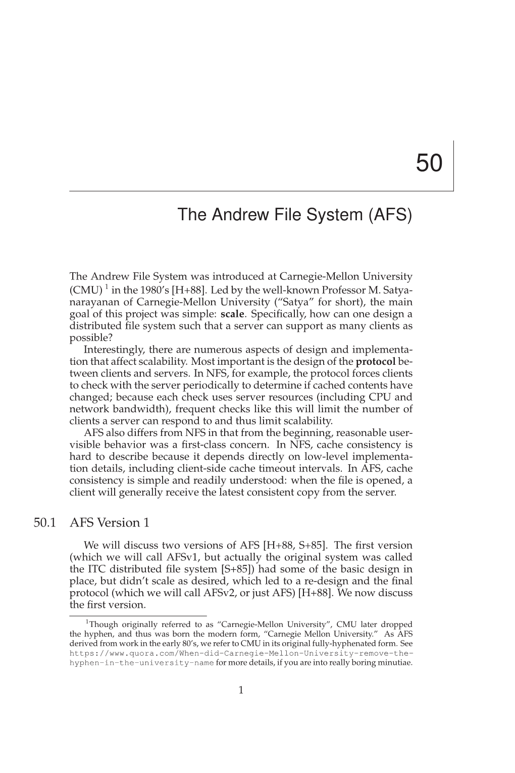 The Andrew File System (AFS)