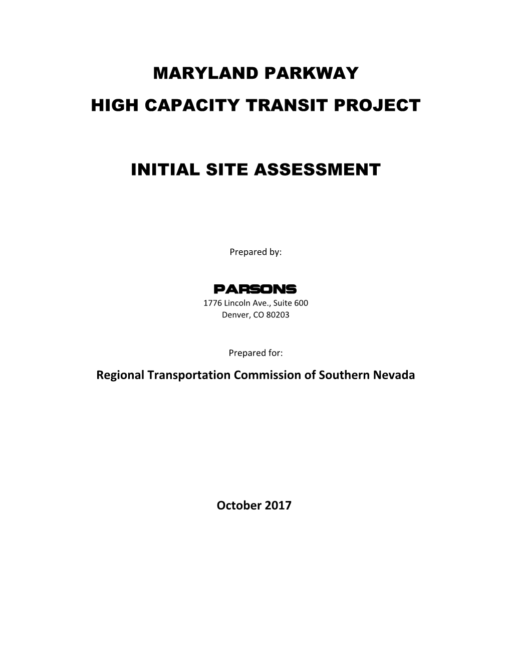 Maryland Parkway High Capacity Transit Project