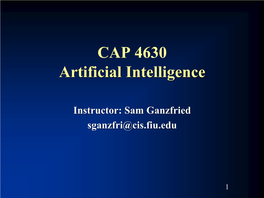 CAP 4630 Artificial Intelligence