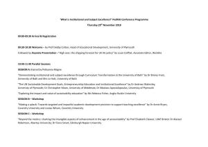 What Is Institutional and Subject Excellence?’ Pedrio Conference Programme