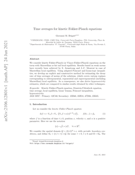 Time Averages for Kinetic Fokker-Planck Equations