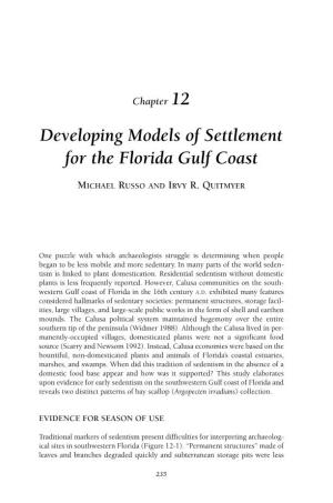 Developing Models of Settlement for the Florida Gulf Coast