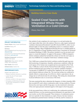 Sealed Crawl Space with Integrated Whole-House Ventilation in a Cold