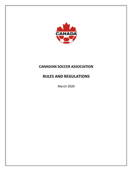Canadian Soccer Association Rules and Regulations
