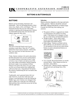 Buttons & Buttonholes