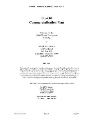 Bio-Oil Commercialization Plan