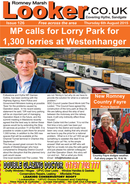 MP Calls for Lorry Park for 1,300 Lorries at Westenhanger