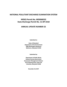 National Pollutant Discharge Elimination System Npdes