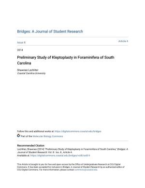 Preliminary Study of Kleptoplasty in Foraminifera of South Carolina