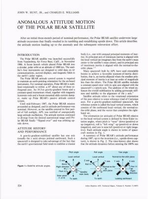 Anomalous Attitude Motion of the Polar Bear Satellite