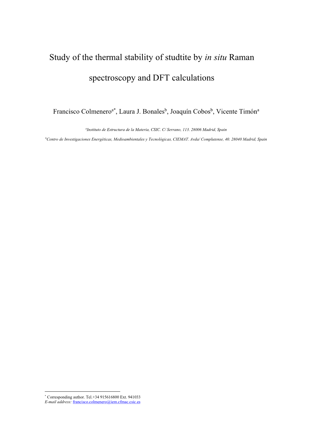 Study of the Thermal Stability of Studtite by in Situ Raman Spectroscopy And