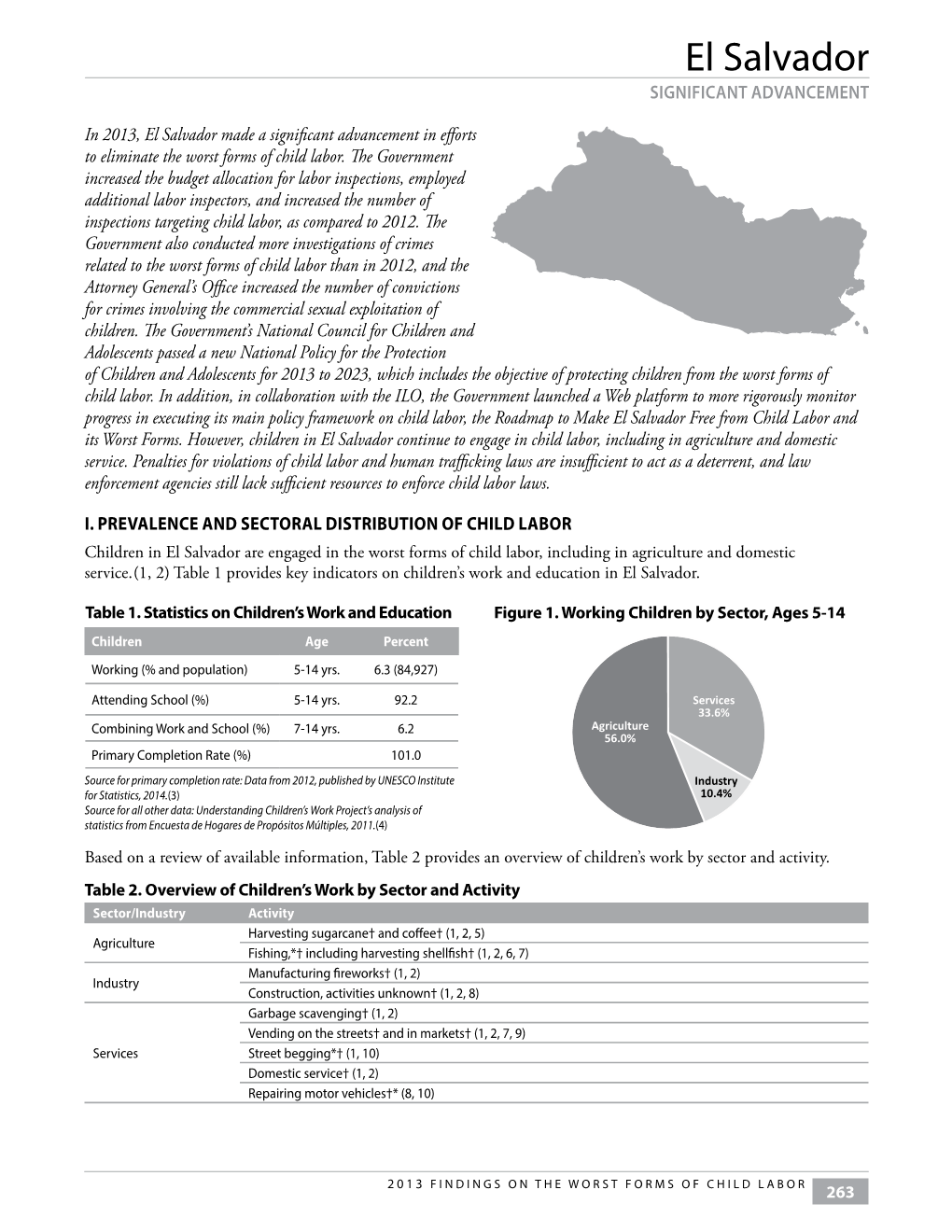 El Salvador SIGNIFICANT ADVANCEMENT