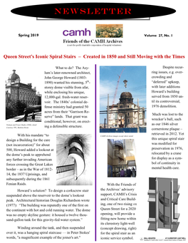 Friends of the CAMH Archives Will Be Held on Wednesday, May 22, 2019 at 6:00 P.M