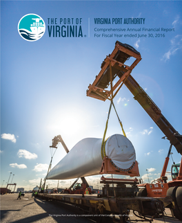 VIRGINIA PORT AUTHORITY Comprehensive Annual Financial Report for Fiscal Year Ended June 30, 2016