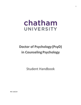 Doctor of Psychology (Psyd) in Counseling Psychology Student