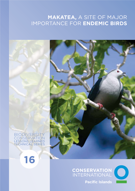 Makatea: a Site of Major Importance for Endemic Birds English Pdf 1.92