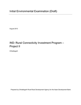 Initial Environmental Examination (Draft) IND: Rural Connectivity