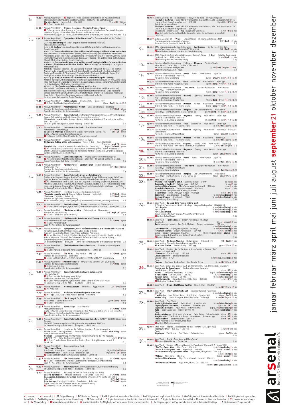 Januar Februar März April Mai Juni Juli August September 21 Oktober November Dezember Institut Für Film Und Videokunst E.V