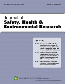 Journal of Safety, Health & Environmental Research